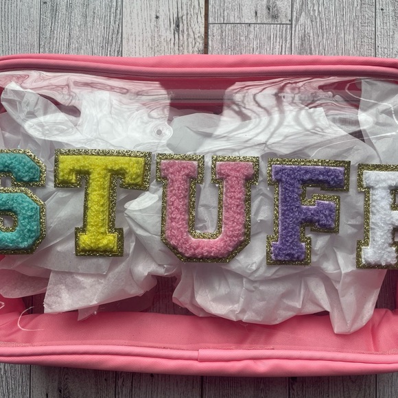 SOLD New Large Stuff Makeup Bag Pouch Clear with Pink, Inspired by Stoney Clover - Picture 5 of 7